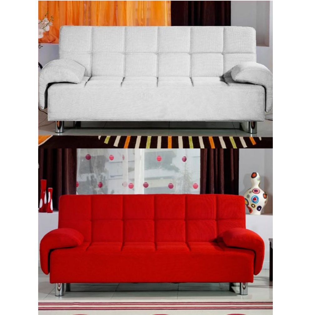 Angelica Schlafsofa 200x140 in rot oder weiß mit verstellbaren Armlehnen