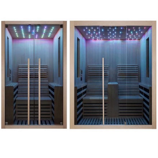 Infrarotsauna 100x130 oder 180x150 cm zwei Plätze mit Mp3 Chromotherapie und Bluetooth SN043