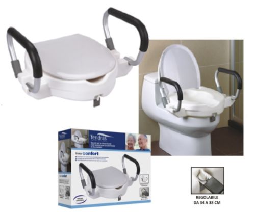Seat with upstand for universal WCs with grab bars