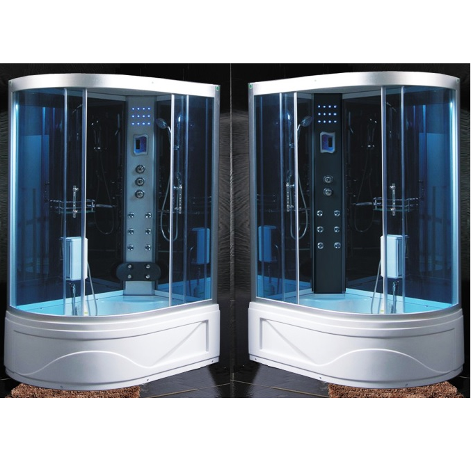 Cabina de Hidromasaje Whirlpool 130X85 o 115X90, con Bañera, Ducha y Baño turco CB027