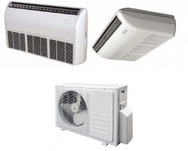 Wall/ceiling-mounted multifunction inverter air conditioner, single-phase or three-phase, from 9000 to 60000 BTU
