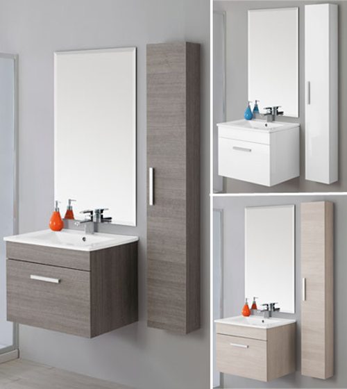Mueble de Baño Magenta 60 cm suspendido, y disponible en 4 colores. Columna de obsequio
