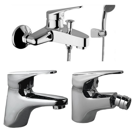 Mélangeur pour évier, bidet ou baignoire avec douchette fabriqué en Italie RB73