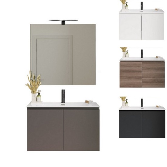 Fire3 ultraslim 70x36 ou 80x36 cm meuble de salle de bain moderne avec portes en 4 couleurs