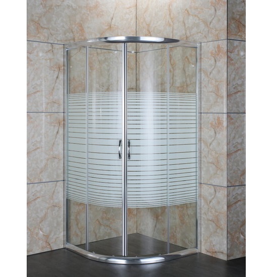 Cabine de douche ronde 80x80 ou 90x90 transparente sérigraphiée BOX016