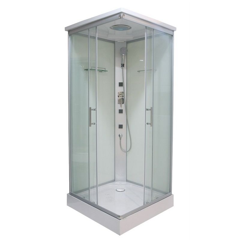 Cabina de 80x80 o 90x90 con 3 jets Columna de Hidromasaje y puertas corrediza CB012
