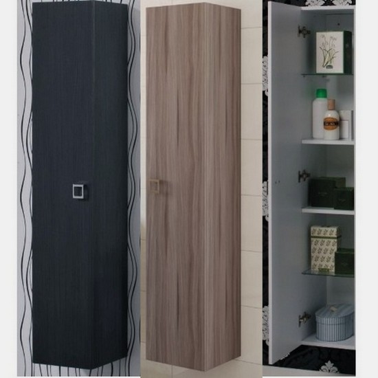 Column cabinet, 30x158hx34d, available in white, dark gray, larch BM010
