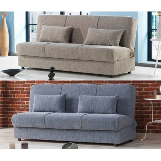 Sofa bed Cody 190x108 cm fabric available in two colours with storage compartment