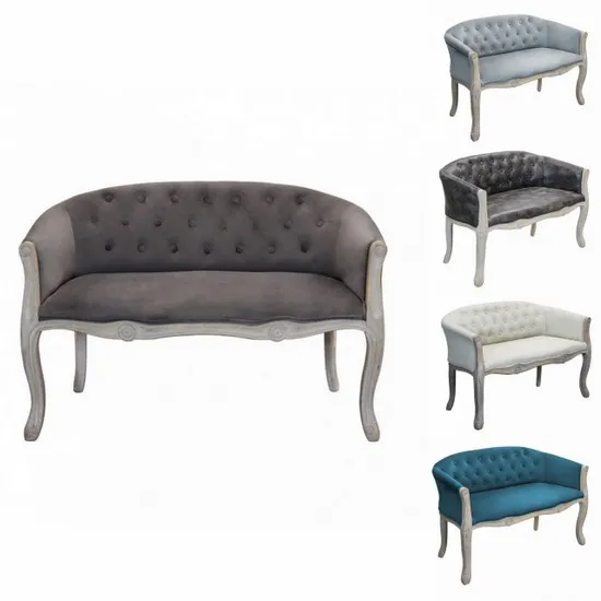 Sofá Truman 2 plazas 107x61 cm en piel sintética o terciopelo o tela 5 colores disponibles