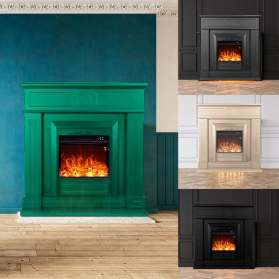 Cheminée électrique 113.7xH102.2 avec cadre disponible en 4 teintes CE008