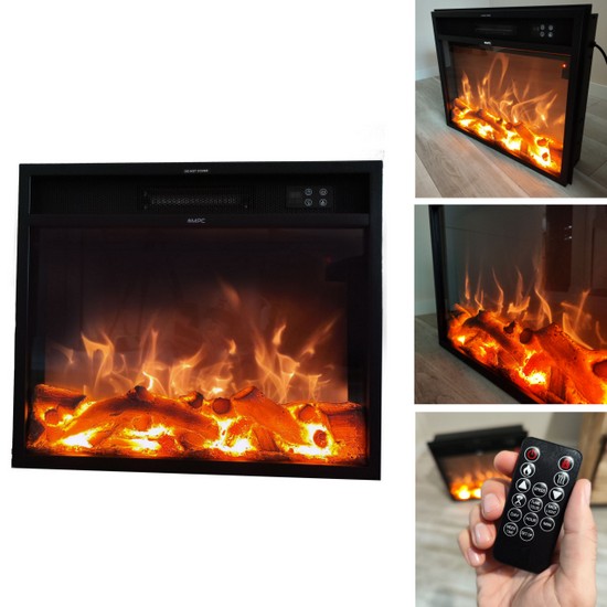 Cheminée électrique encastrée 60x50.3 cm avec flamme à led CE009