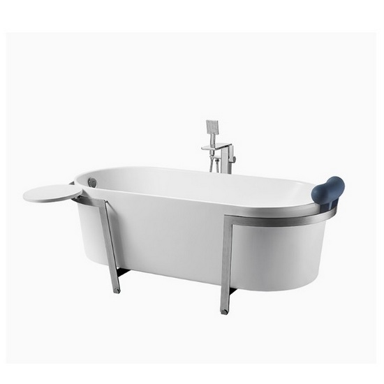 Bañera exenta 175x85 cm con toallero y bandeja deslizante VS135