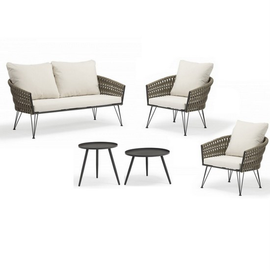 Virgo outdoor set with a sofa 2 armchairs and 2 side tables garden furniture
