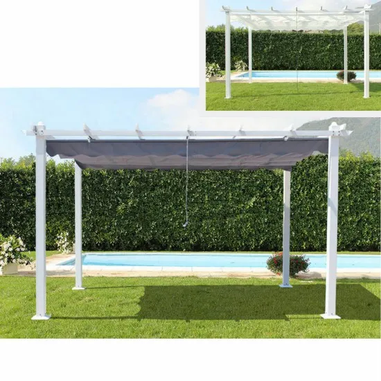 3x3m or 3x4m gazebo in white or dove grey with GZ10 polyester canvas