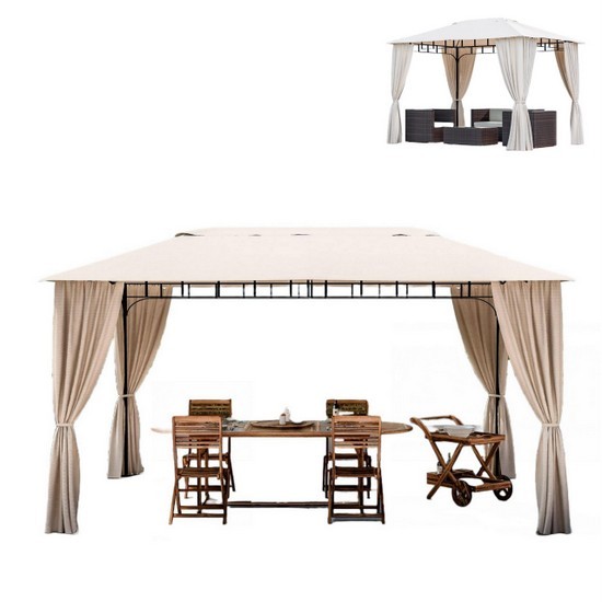 Square or rectangular garden gazebo 320x220 or 320x320 or 320x420 with curtains GZ06