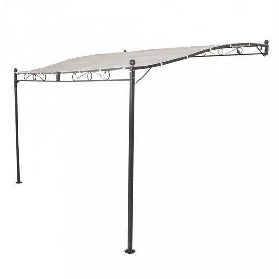 Pergola gazebo 350x250 ou 300x400 cm avec toile ivoire et armature anthracite GZ09