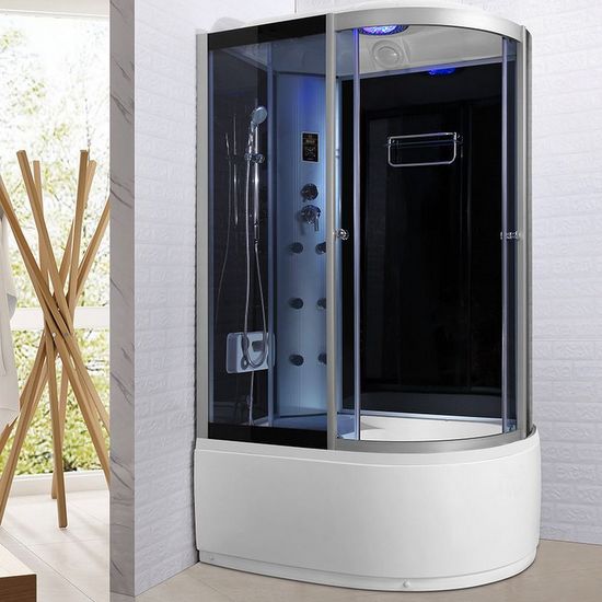 Cabina de hidromasaje con bañera 120x80 cm 6 chorros y con función bluetooth CB071