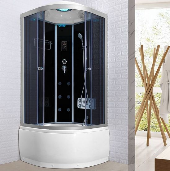 Cabina de hidromasaje con bañera 80x80 o 90x90 cm 6 chorros y con función Bluetooth CB073