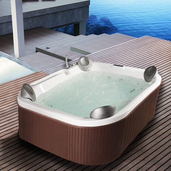 Hydromassage hot tub 210x170 cm with 41 air and water jets ozone therapy chromotherapy 6-8 seats MP38