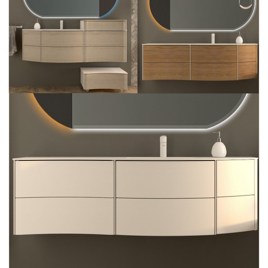 Safari Bad-Hängeschrank, 150cm, in 3 Farben, mit Schubladen
