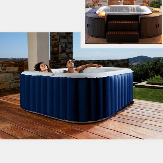 Minipiscina autohinchable Mspa 185xH68 cm hidromasaje spa 5-6 plazas MG13