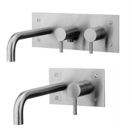 Mezclador empotrado de acero inoxidable para lavabo o bañera marca Paffoni RB67