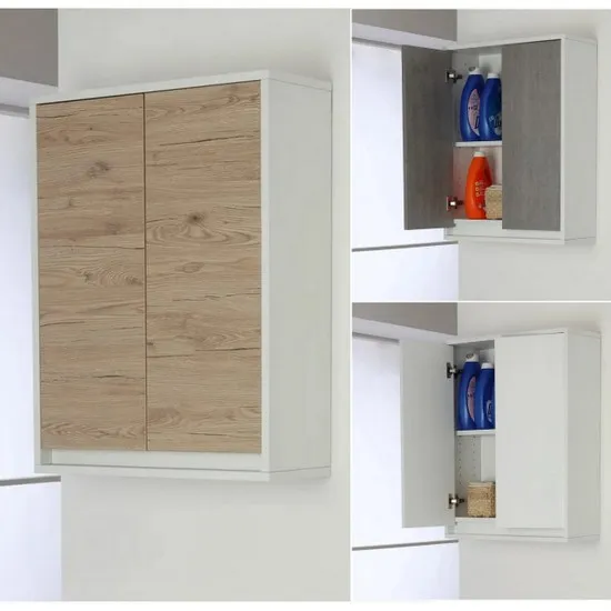 Mueble alto doble de 60x80 cm con 2 puertas de cierre suave que ahorran espacio en 3 colores BM072