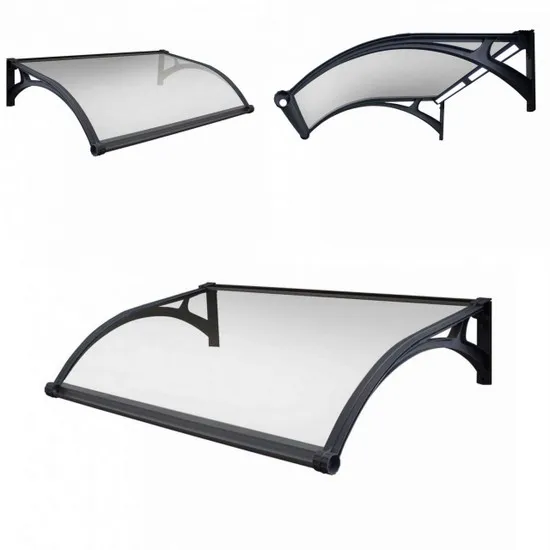 Auvent LED 120x100 cm ou 150x100 cm opaque ou transparent pour portes ou fenêtres