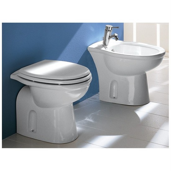 Rak Ceramiche floor-mounted toilet and bidet with floor-drain or wall-drain