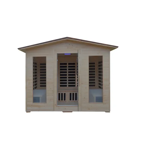 Outdoor sauna 250×150 cm with 14 infrared radiants, double control panel and radio SN077