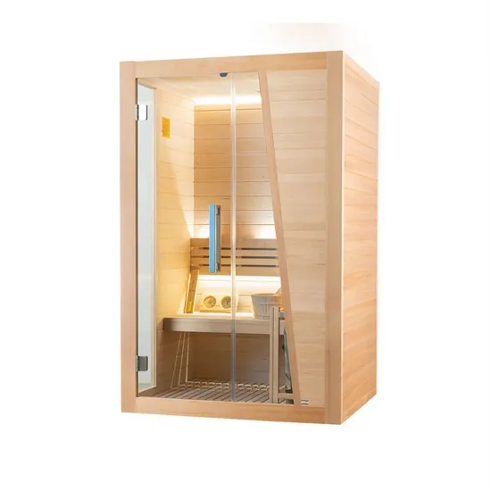 Finnish sauna 125x110 cm two-seater in Hemlock wood with Harvia stove SN085