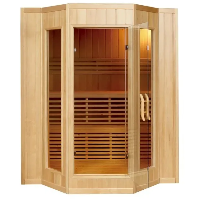 Sauna finlandais 200×175 cm 4 places avec thermomètre Sawo Poêle à bois Hemlock SN081