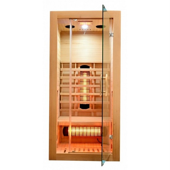 Sauna infrarouge 90x90 cm avec radio chromothérapie 4 spectre complet et 1 carbone SN061