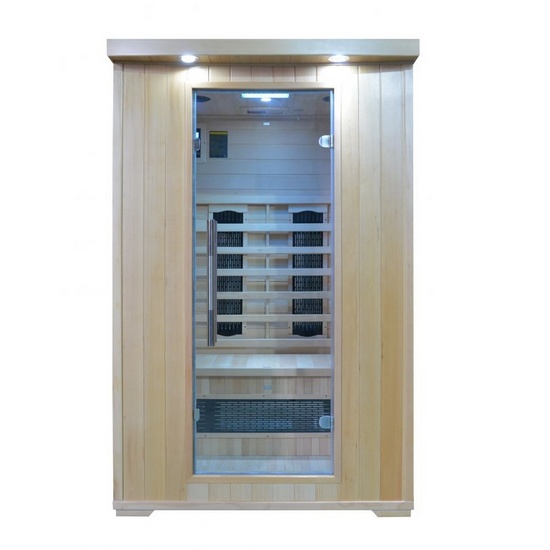 Infrarotsauna für 2 Personen, 120x115cm, mit Farbtherapie und doppeltem Bedienfeld und bluetooth SN010
