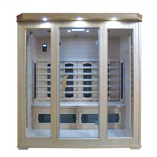 Sauna infrarouge 175x120 pour 4 personnes, porte vitrée, Radio, lecteur CD SN017