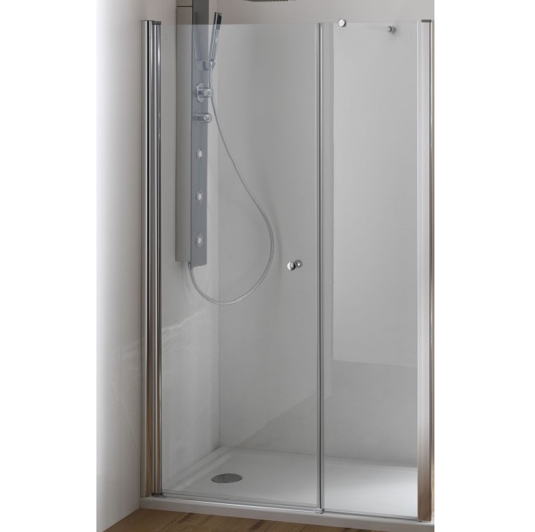 Puerta de Ducha, en pared fija y puerta batiente, con Cristal transparente o ahumado h185 PR027