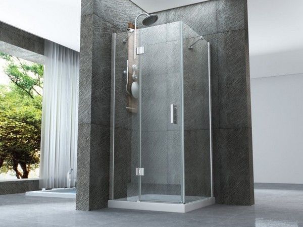 Shower enclosure, 8mm tempered glass, swing door, various sizes - BOX022