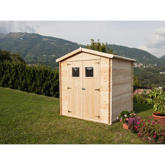 Small house in rough fir wood 180x130 cm for outdoor use CS006