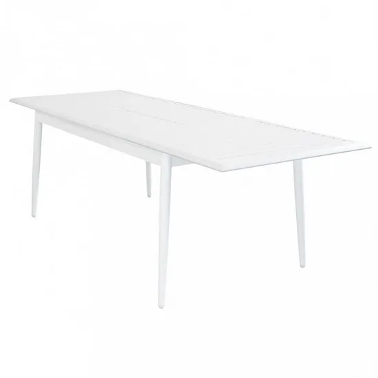 Table de jardin extensible Cipro 160/240x90 cm en aluminium blanc