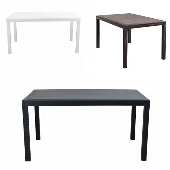 Mesa de exterior Rocket 150x90 cm disponible en blanco antracita o marrón