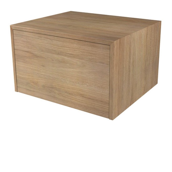 Suspended drawer unit 50x43x30h or 75x43x30h cm in tobacco white or bleached oak BM025