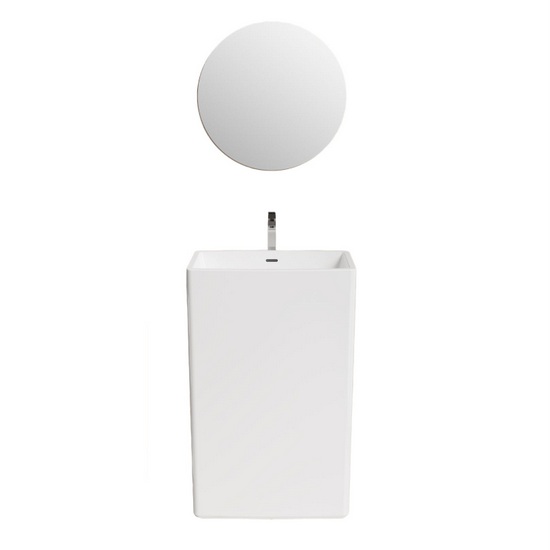 Lavabo exento de cerámica blanco 58xA85 cm con grifo monomando y rebosadero LAV78