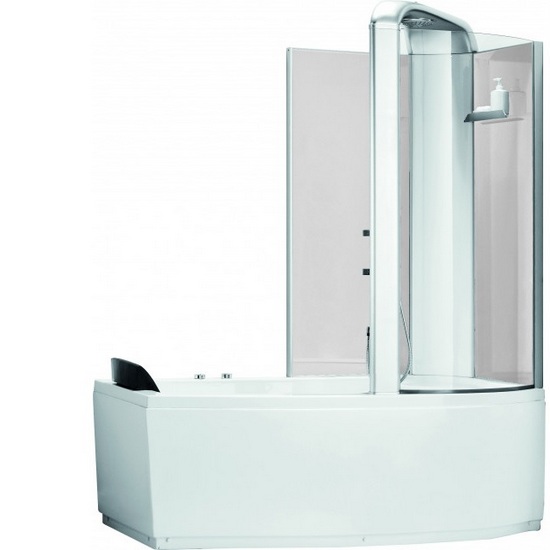 Bañera de hidromasaje con cabina de ducha 170x85 cm 9 jets derecha o izquierda VS137