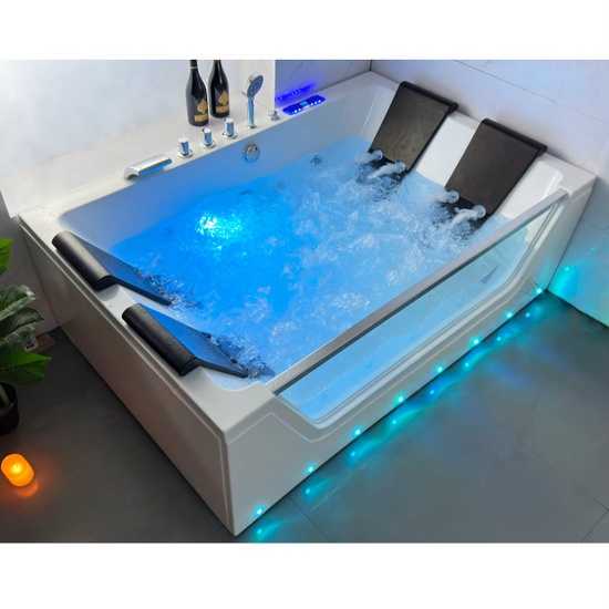 180x120 cm Whirlpool mit 35 Luft- und Wasserdüsen, Bluetooth-Heizung, Ozontherapie VS131