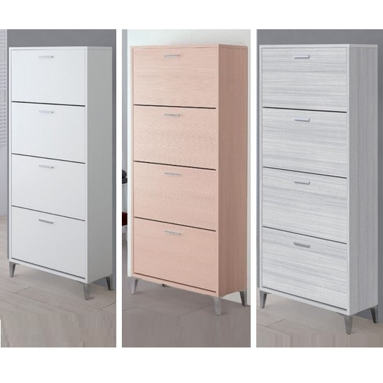 Wooden shoe rack with feet in 3 colors 70x156 cm with 4 shelves BM022